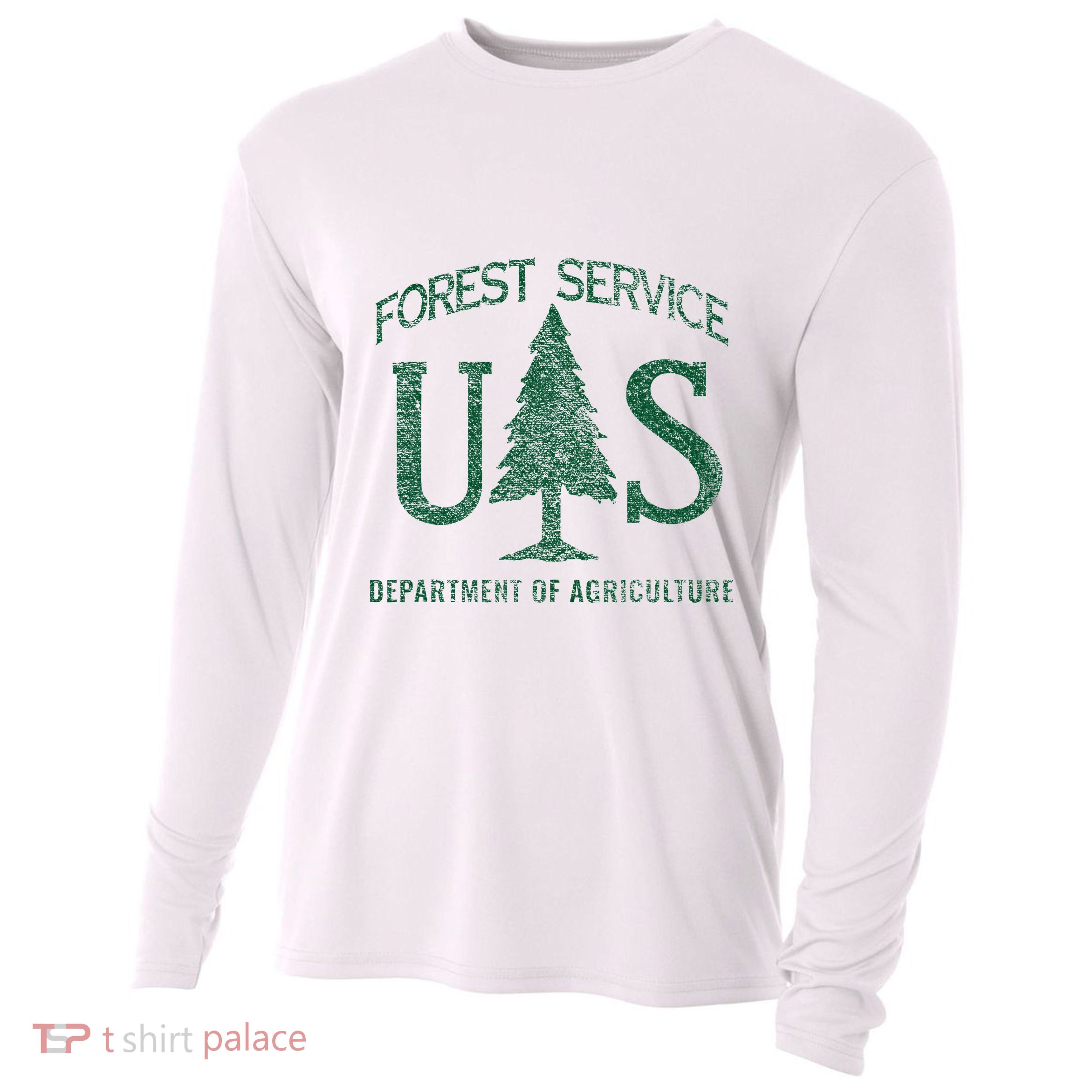 Us Forest Service (Distressed Green) Cooling Performance Long Sleeve Crew