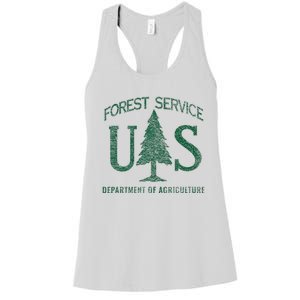 Us Forest Service (Distressed Green) Women's Racerback Tank