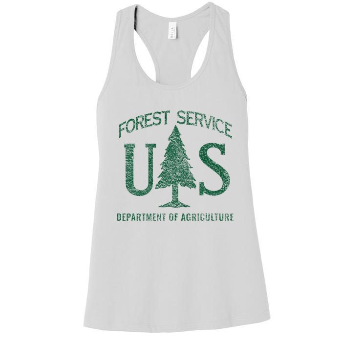 Us Forest Service (Distressed Green) Women's Racerback Tank