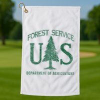 Us Forest Service (Distressed Green) Golf Towel