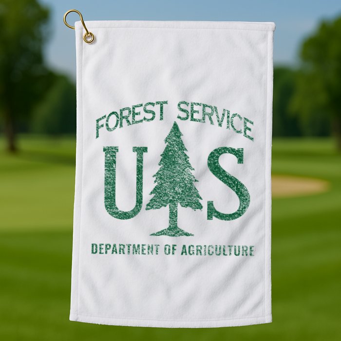 Us Forest Service (Distressed Green) Golf Towel