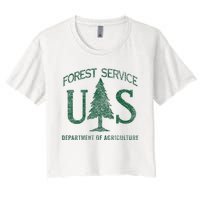 Us Forest Service (Distressed Green) Women's Crop Top Tee