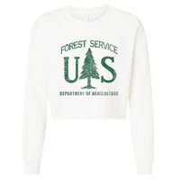 Us Forest Service (Distressed Green) Cropped Pullover Crew