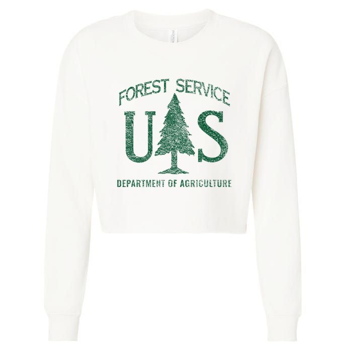 Us Forest Service (Distressed Green) Cropped Pullover Crew