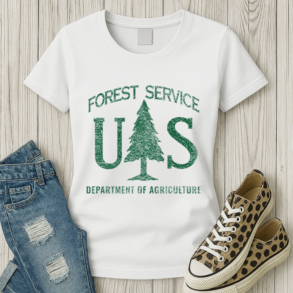 Us Forest Service (Distressed Green) Womens T-Shirt