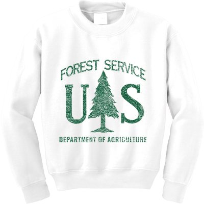 Us Forest Service (Distressed Green) Kids Sweatshirt