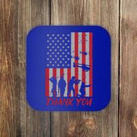 Us Flag Soldiers Helicopter Thank You Memorial Day Patriotic Gift Coaster