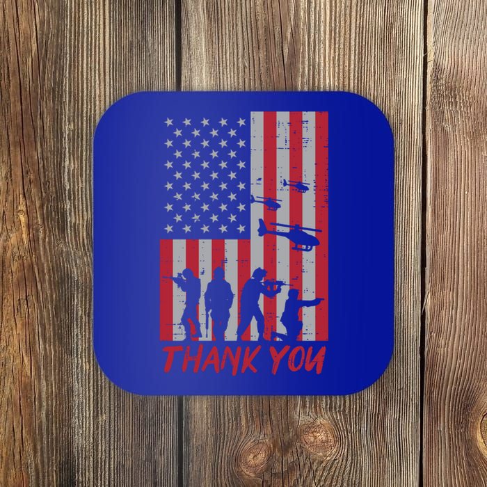 Us Flag Soldiers Helicopter Thank You Memorial Day Patriotic Gift Coaster