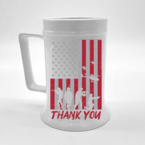 Us Flag Soldiers Helicopter Thank You Memorial Day Patriotic Gift Beer Stein