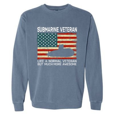 Usa Flag Submarine Veteran Garment-Dyed Sweatshirt