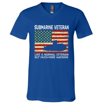 Usa Flag Submarine Veteran V-Neck T-Shirt