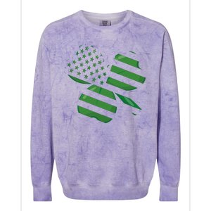 Usa Flag Shamrock Colorblast Crewneck Sweatshirt