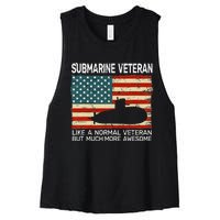 USA Flag Submarine Veteran For Men And Submarine For Men Women's Racerback Cropped Tank