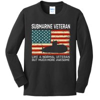 USA Flag Submarine Veteran For Men And Submarine For Men Kids Long Sleeve Shirt