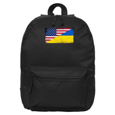 Ukraine Flag Stars And Stripes Halved Gift 16 in Basic Backpack