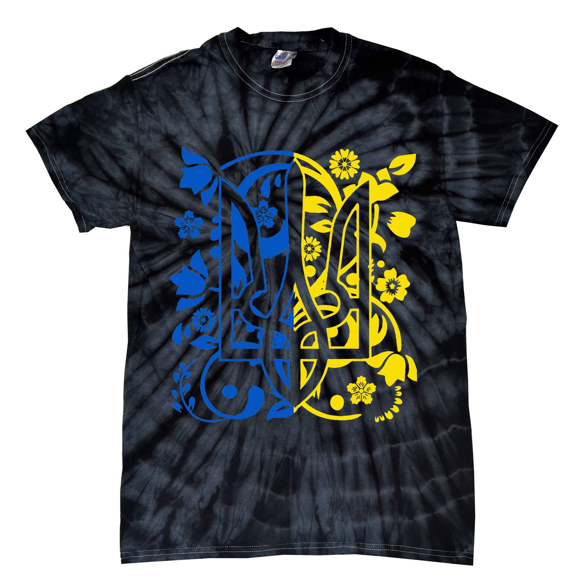Ukraine Flag Symbol Flora Sunflower Ukrainian Pride Heart Tie-Dye T-Shirt