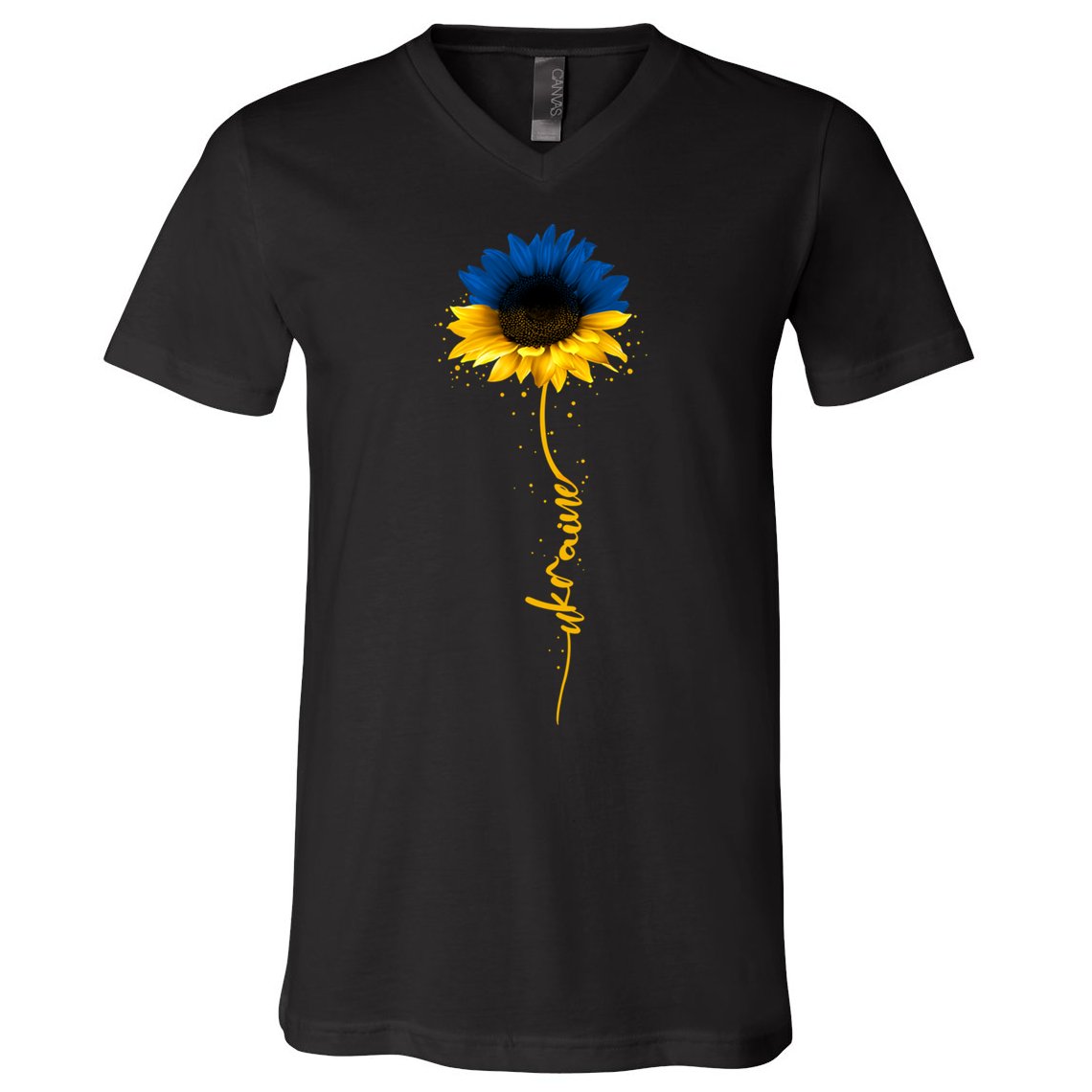 Ukrainian Flag Sunflower I Stand With Ukraine Peace V-Neck T-Shirt