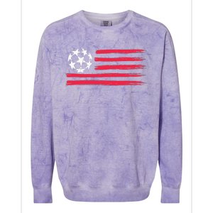 Usa Flag Soccer Ball Cool Futbol Equipment Colorblast Crewneck Sweatshirt