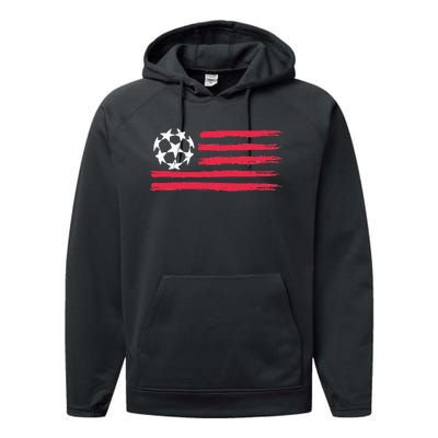 Usa Flag Soccer Ball Cool Futbol Equipment Performance Fleece Hoodie