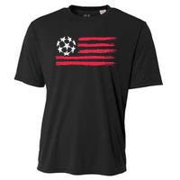 Usa Flag Soccer Ball Cool Futbol Equipment Cooling Performance Crew T-Shirt