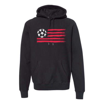 Usa Flag Soccer Ball Cool Futbol Equipment Premium Hoodie