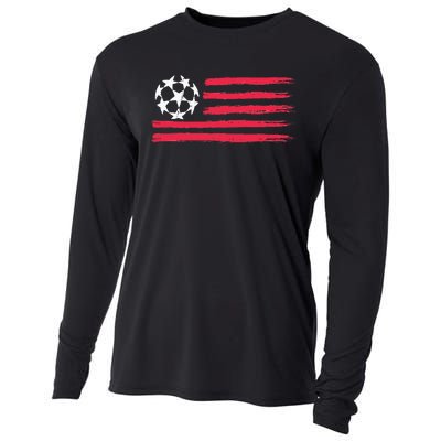 Usa Flag Soccer Ball Cool Futbol Equipment Cooling Performance Long Sleeve Crew