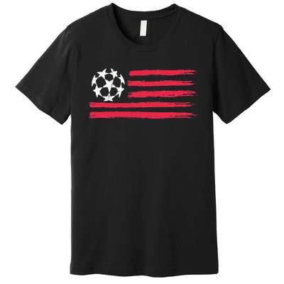 Usa Flag Soccer Ball Cool Futbol Equipment Premium T-Shirt