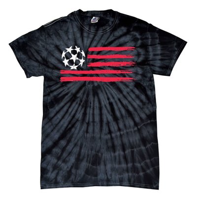 Usa Flag Soccer Ball Cool Futbol Equipment Tie-Dye T-Shirt