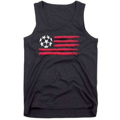 Usa Flag Soccer Ball Cool Futbol Equipment Tank Top