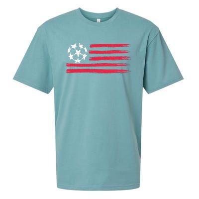 Usa Flag Soccer Ball Cool Futbol Equipment Sueded Cloud Jersey T-Shirt