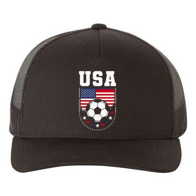 Usa Flag Soccer Fan Yupoong Adult 5-Panel Trucker Hat
