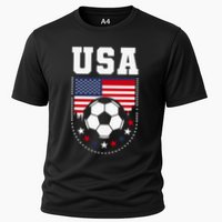 Usa Flag Soccer Fan Cooling Performance Crew T-Shirt