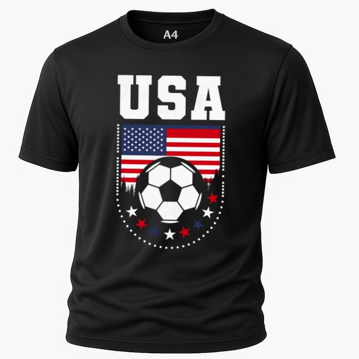 Usa Flag Soccer Fan Cooling Performance Crew T-Shirt