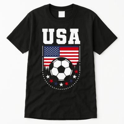 Usa Flag Soccer Fan Tall T-Shirt