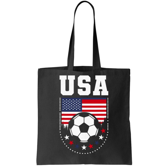 Usa Flag Soccer Fan Tote Bag