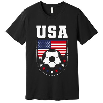 Usa Flag Soccer Fan Premium T-Shirt