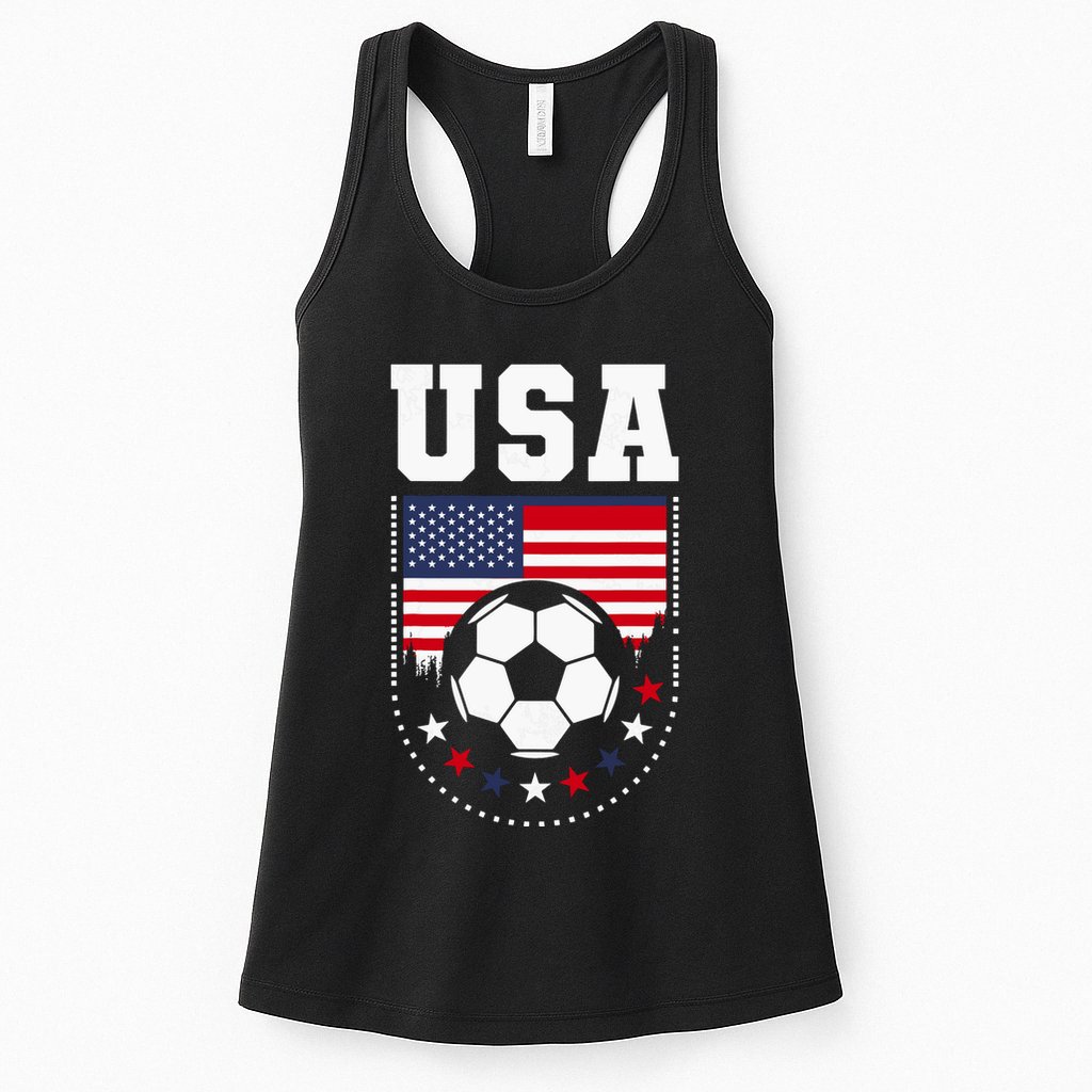 Usa Flag Soccer Fan Womens Tank Top