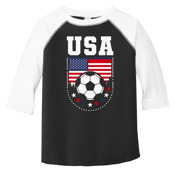 Usa Flag Soccer Fan Toddler Fine Jersey T-Shirt