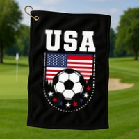 Usa Flag Soccer Fan Golf Towel