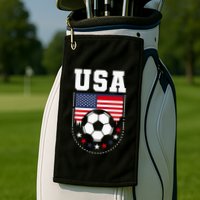 Usa Flag Soccer Fan Golf Towel