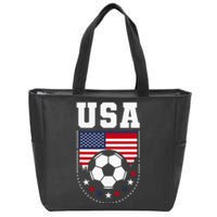 Usa Flag Soccer Fan Zip Tote Bag