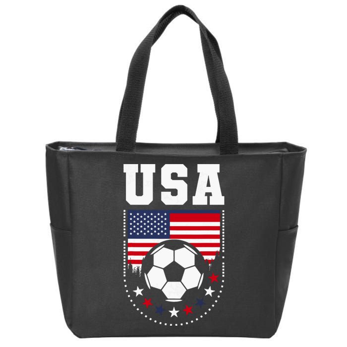 Usa Flag Soccer Fan Zip Tote Bag