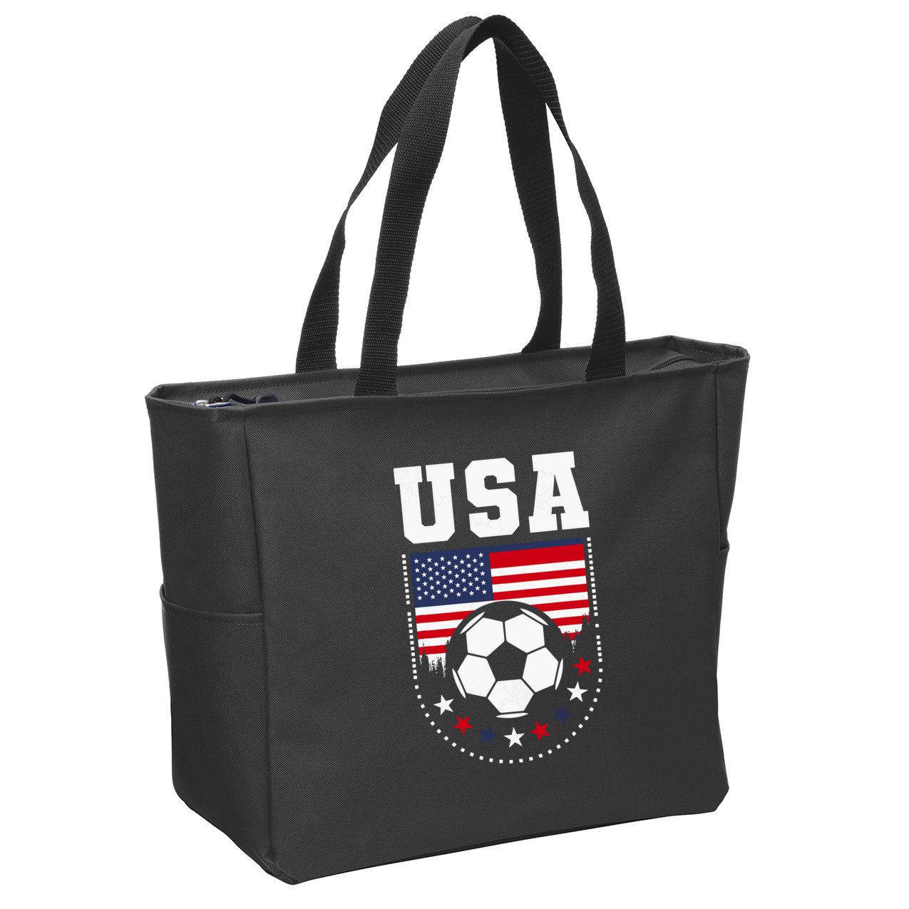 Usa Flag Soccer Fan Zip Tote Bag