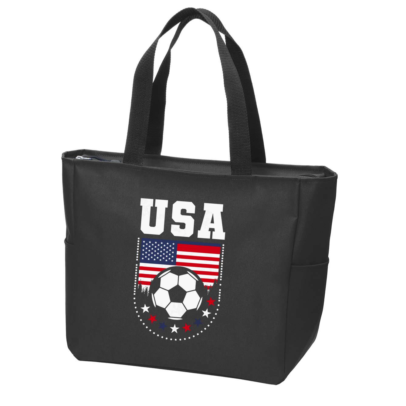 Usa Flag Soccer Fan Zip Tote Bag