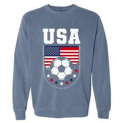 Usa Flag Soccer Fan Garment-Dyed Sweatshirt