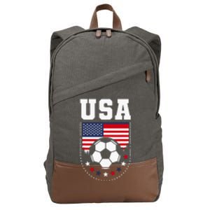 Usa Flag Soccer Fan Cotton Canvas Backpack