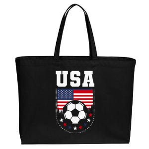 Usa Flag Soccer Fan Cotton Canvas Jumbo Tote