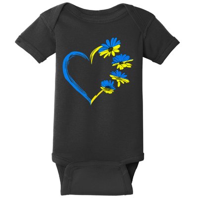 Ukraine Flag Sunflower Vintage Ukrainian Lovers Ukraine Baby Bodysuit