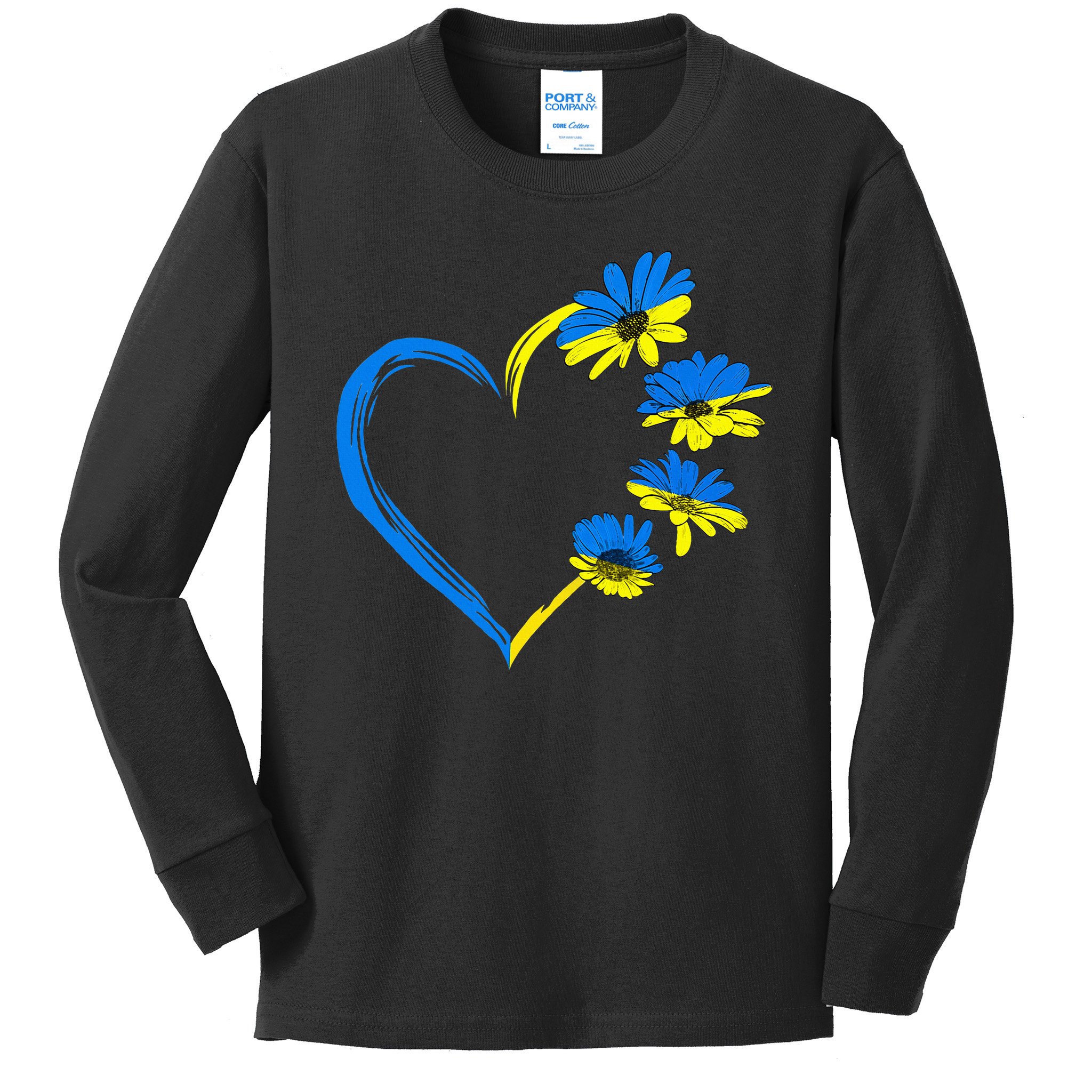 Ukraine Flag Sunflower Vintage Ukrainian Lovers Ukraine Kids Long Sleeve Shirt
