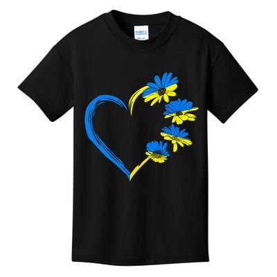 Ukraine Flag Sunflower Vintage Ukrainian Lovers Ukraine Kids T-Shirt